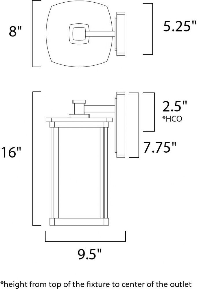 Open Box Maxim 65654Cdws Bungalow 1 Light 16" Tall Led Outdoor Wall Sconce - Bronze