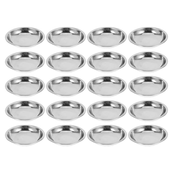 Raindrops Set of 20 Stainless Steel Sauce Dipping Bowls for Home Use, Elegant Round Appetizer Plates