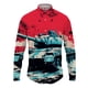 thumbnail image 4 of Camisa con estampado 3D de tanque para hombre y mujer, camisa informal de manga larga a la moda, ropa de calle con botones, ropa unisex de gran tamaño, 4 of 4