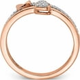 thumbnail image 2 of 14K Rose Gold Polished Hearts Diamond Ring (Size 7) Made In India -Jewelry By Sweet Pea, 2 of 6