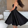 thumbnail image 4 of Staron Robe Sans Bretelles pour Femmes Ample Décontractée Été Fluide Ligne A Dos Nu Robe d'Été Sans Manches Épaules Dénudées Plage Vacances Robes Tube, 4 of 7