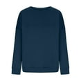 thumbnail image 4 of Tops for Women Trendy Women's Solid Color Sweatshirt Women Long Sleeve Sweatshirt Casual Crewneck Loose Fit Pollover Hoodie Fall Tops, 4 of 6
