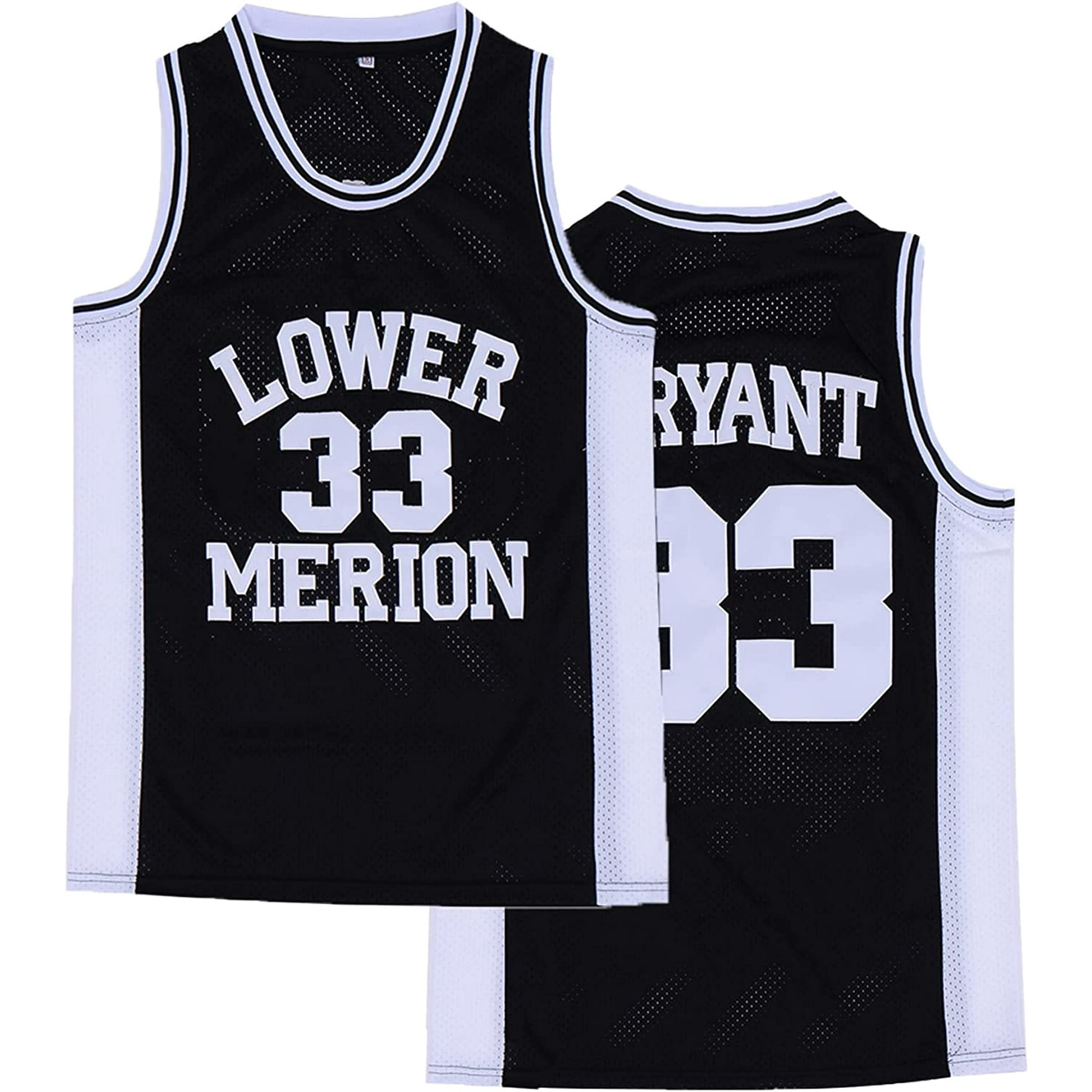Your Team Lower Merion #33 Stitched Men's High School Basketball Jersey Black XL, Blue