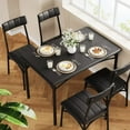 thumbnail image 4 of Dining Table Set for 4, Metal and Wood Kitchen Table and Chairs for Small Space, Black, 4 of 6