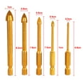 thumbnail image 6 of Ceramic & Glass Drill Bit Set, 5PCS, 1/4" Hex Shank, Titanium Coated for Power Tools, 6 of 8