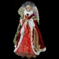 thumbnail image 2 of 16" Lighted Fiber Optic Angel in Garnet Red Coat with Harp Christmas Tree Topper, 2 of 3