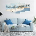 thumbnail image 4 of Animal 5 Panels Acrylic Glass Wall Art, Wild Penguins and Sandy Sunset Beach South African Aquatic Bird, Accent for Living Room, Bedroom, Dorm, 60" x 30", Blue Grey Peach and Dark Grey, by Ambesonne, 4 of 5