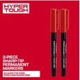 thumbnail image 2 of Hyper Tough 2-Piece Sharp-Tip Permanent Marker Set, Red, 2 of 10