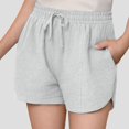 thumbnail image 2 of CYRBOKO Girls Shorts, Drawstring Summer Elastic Waist Shorts with Pockets Gray Size 9-10 T, 2 of 8