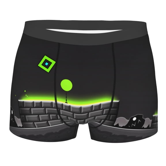 Saiise Geometry Dash Men's Underwear Boxer Briefs Cotton Trunks Short Leg Underwear (S-XXL)