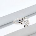 thumbnail image 5 of 2x Anneau Ouvert Réglable Style Feuille de Laurier en Alliage pour Femme Noël Argent, 5 of 5