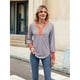 thumbnail image 5 of Sudadera de Rayas de Gran Tamaño para Mujer, Camisa de Larga de Algodón, Corte Holgado, Estilo Henley Color Naranja L, 5 of 10