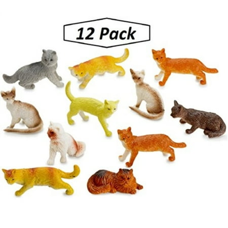 - Miniature Authentic Cat Figurines Toys 12 Assorted , 2