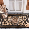 thumbnail image 2 of SAFAVIEH Monogram Sabella Floral Indoor/Outdoor Area Rug, Black, 2'6" x 4', 2 of 6
