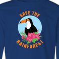 thumbnail image 4 of Inktastic Save the Rainforest Toucan Illustration Long Sleeve Youth T-Shirt, 4 of 5