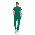 thumbnail image 4 of Hey Collection Womens Stretch Colorful V-Neck Jogger Scrubs Set, Medical Nursing Tops with Four Pocket Scrubs Jogger Pants, 4 of 5
