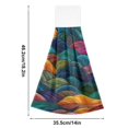 thumbnail image 6 of Yayeee Kitchen Hanging Hand Towels Set of 2 with Loop Bathroom Absorbent Tie Towel, Colorful Waves Pattern, 6 of 7