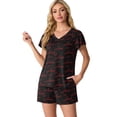 thumbnail image 2 of MINTREUS Women's Knit Pajamas Set Ruffle Sleeves Sleepwear Casual 2 Piece Pjs Soft Loungewear with Pockets, 2 of 5