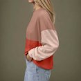 thumbnail image 3 of FAIWAD Long Sleeve Tops for Women Casual Loose Color Block Ribbed Knit Crewneck Pullover Trendy Work Clothes, 3 of 8