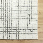 BoutiqueRugs Yates Contemporary Area Rug - Ivory, Charcoal - 2 x 3