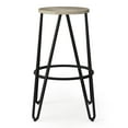 thumbnail image 4 of Simpli Home Simeon Industrial Metal 26 inch Metal Counter Height Stool with Wood Seat (Set of 2) in Natural / Black, 4 of 8