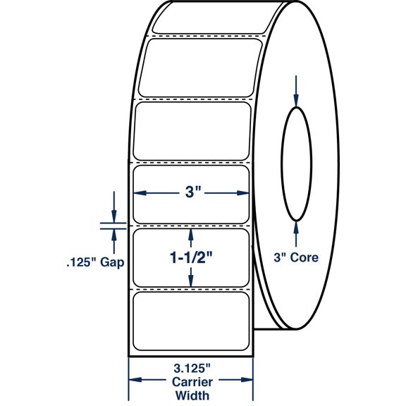 Compulabel 620188, Thermal Transfer Labels 3 X 1 1/2 Perfed