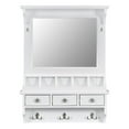 thumbnail image 5 of Bedroom Makeup Vanities, Floating Makeup Vanity with Big Mirror, Wall-Mounted Storage Vanity with Drawers, Pockets & Hooks, Space-Saving Decorative Home Organizer for Small Space, White, 5 of 13