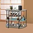 thumbnail image 3 of Wine Rack Table 3-Layer Wine Bar Cabinet Freestanding Floor Shelf for Liquor Glasses, 3 of 12