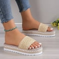 thumbnail image 4 of HAOTAGS Flat Sandals for Women Slide Sandals Fish Mouth Platform Casual Beach Shoes Beige Size 7, 4 of 5