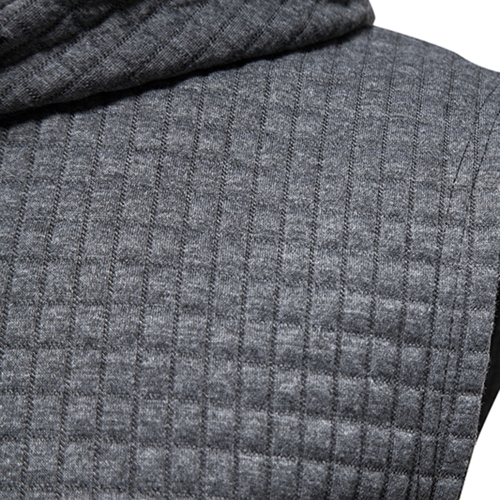 Miluxas Men's Workout Top Soft Hoodie Vest Fitted Running Waffle Knit Sleeveless Hooded Tank Summer Pocket Slim Fit Hoodies Dark Gray