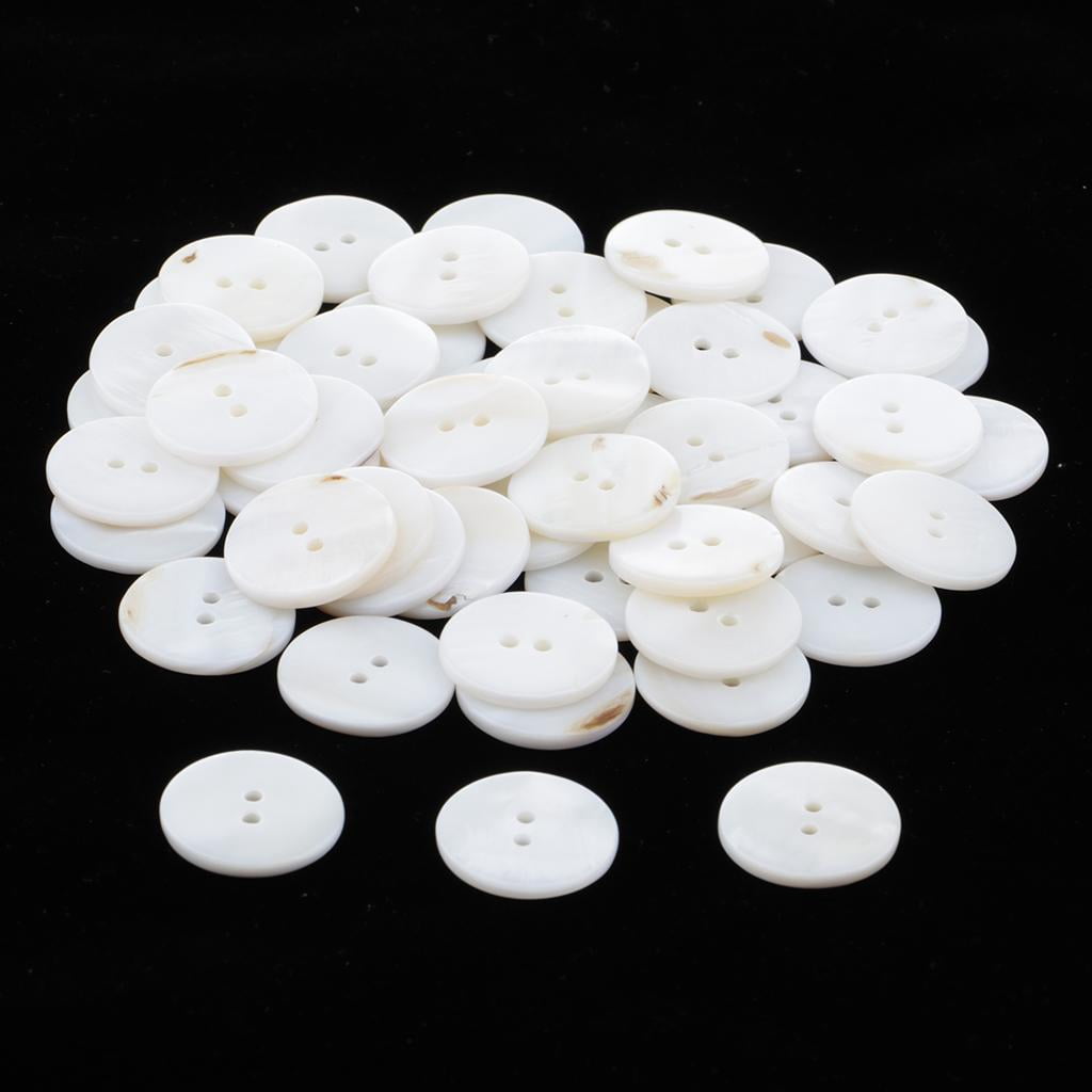 Yunhgft Pack of 50 shimmering mother of pearl, mother of pearl buttons craft buttons for White