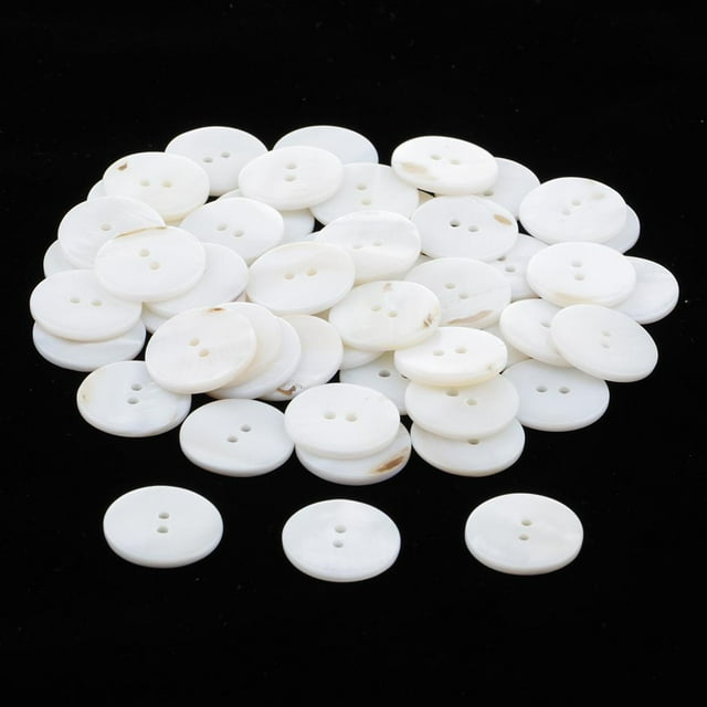 50 Pieces Round s Button Buttons 2 Holes Sewing Craft - White, 2cm