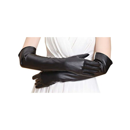 Simplicity Women's Flirty Wet Look Faux Leather Elbow Length Party Gloves