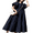 Navy, variant on ZANZEA Womens Dresses Casual Plain Vintage Swing Puff Sleeve Long Dress
