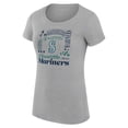 thumbnail image 2 of Women's G-III 4Her by Carl Banks Heather Gray Seattle Mariners Super-Slim Fit Lightweight Collage Team Graphic Crew Neck, 2 of 5