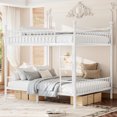 thumbnail image 4 of Harper & Bright Designs Queen over Queen Industrial Bunk Bed with Curved Guardrails, Heavy-Duty Metal Bunk Bed Frame with Under Bed Space, White, 4 of 14