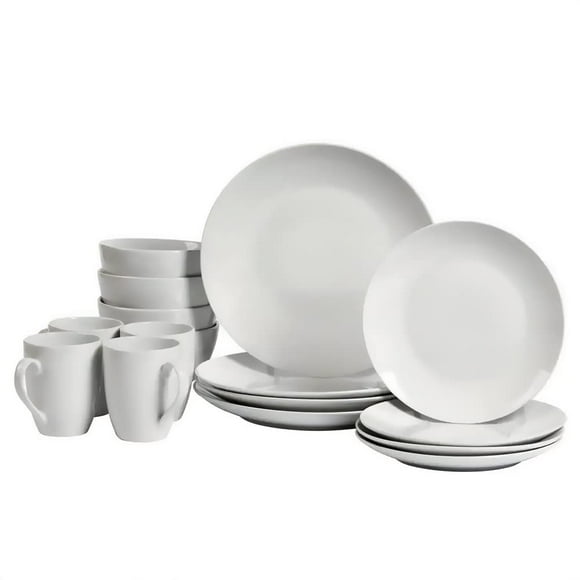 The Season Essentials White ceramic Dinnerware Set - 16 Piece