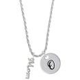 thumbnail image 1 of Delight Jewelry Silvertone Small Mom Script Silvertone Script Initial Disc - O - Charm Necklace, 20"+3", 1 of 4