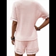 thumbnail image 2 of Conjunto de Dos Piezas para Mujer, con Textura y Ribete de Flecos, Top y Pantalón Corto, Color Rosa, Talla XL, 2 of 6