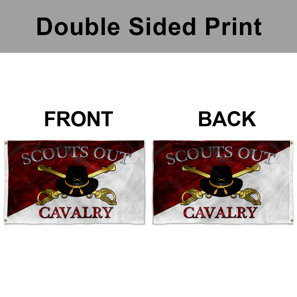 Dutern Double Sided Stetson Scouts Out Cavalry Diagonal Flag Banner 3 Ply with Brass Grommets 3x5 Feet