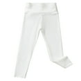 thumbnail image 2 of Caqnni Toddler Baby Girls Leggings Ribbed Cotton Knit Lace Trim Footless Ruffle Tight Stocking Bottom Pants (White,7-8 Years), 2 of 5