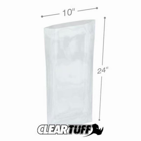 International Plastics PB11024 10 x 24 in. Clear Poly Bags, 0.00125 Gauge - Case of 1000