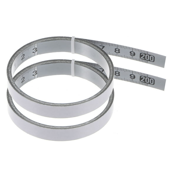 Unique Bargains 2 Pack Adhesive Backed Tape Measure 200cm Metric Left to Right Reading Measuring Tape Steel Sticky Ruler, Silver Tone