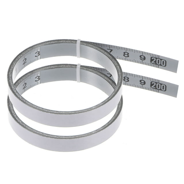 Unique Bargains 2 Pack Adhesive Backed Tape Measure 200cm Metric Left to Right Reading Measuring Tape Steel Sticky Ruler, Silver Tone