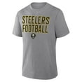 thumbnail image 4 of Men's Fanatics Heather Gray Pittsburgh Steelers First Down Tribute Tri-Blend T-Shirt, 4 of 5