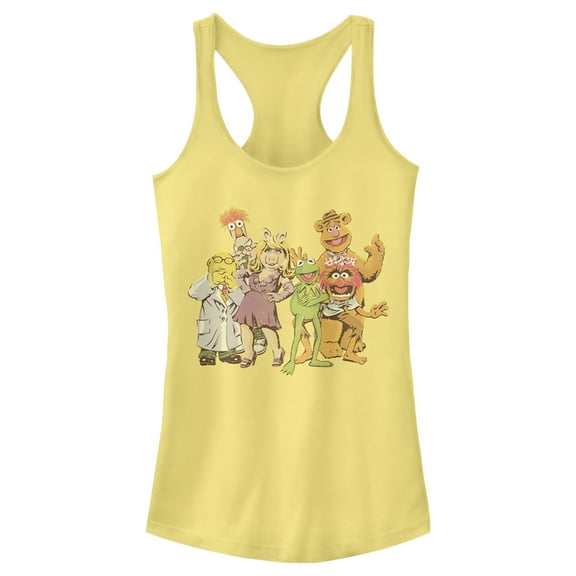 Junior's The Muppets The Gang Racerback Tank Top Banana Large