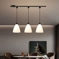 thumbnail image 7 of Kiven H-Type Track Lighting, 3-Light Modern Halo Track Pendant Light with Glass Shade, Track Light Pedant with 39.4" Cord for Bedroom Kitchen Island Home Lighting, 7 of 7