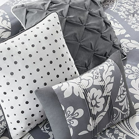 Madison Park Vienna 6 Piece Printed Duvet Set King Slate