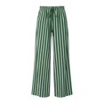 thumbnail image 6 of Endives Women's Wide Leg Pants Casual Striped Baggy Trousers Elastic High Waisted Slacks Drawstring Flowy Palazzo Pants for Women With Pocket Beach Vacation Outfits Green M, 6 of 6