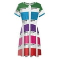 thumbnail image 4 of Shades of Pantone Colors Short Sleeve Dress Women Summer Evening Dresses Ladies Sundress, 4 of 7